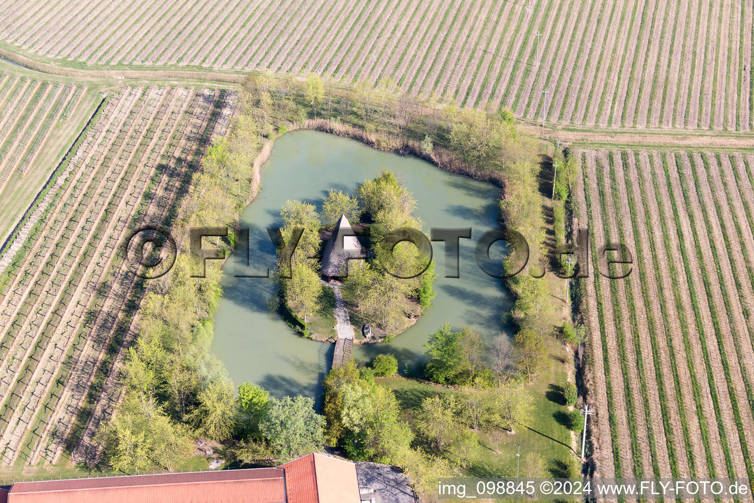 Vue aérienne de Mazzolada dans le département Vénétie, Italie