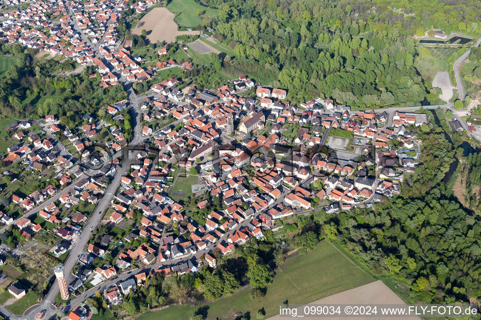 Vue oblique de Seltz dans le département Bas Rhin, France