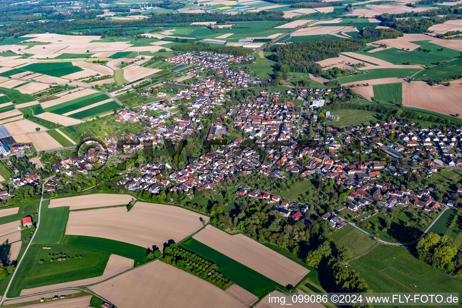 Vue aérienne de Quartier Scherzheim in Lichtenau dans le département Bade-Wurtemberg, Allemagne