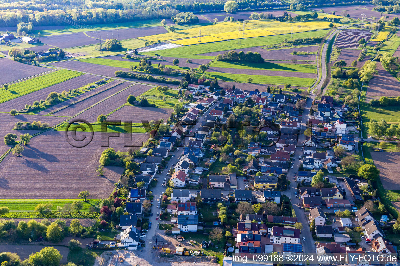 Vue oblique de Quartier Förch in Rastatt dans le département Bade-Wurtemberg, Allemagne