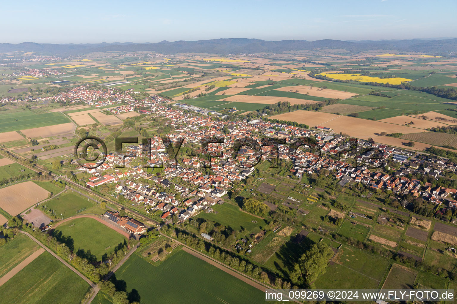 Vue aérienne de Champs agricoles et surfaces utilisables à Steinfeld dans le département Rhénanie-Palatinat, Allemagne