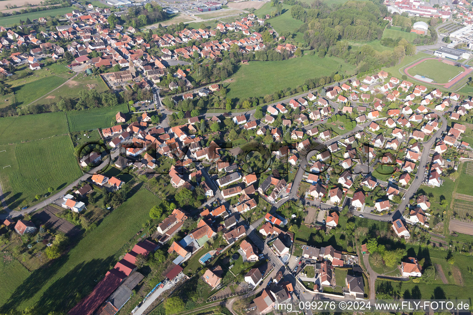 Quartier Altenstadt in Wissembourg dans le département Bas Rhin, France d'en haut