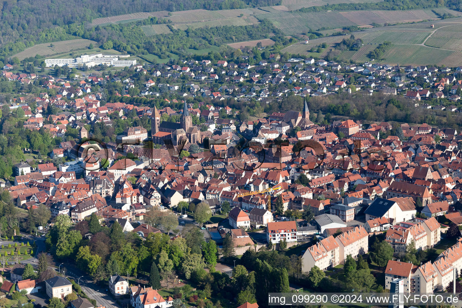 Wissembourg dans le département Bas Rhin, France hors des airs