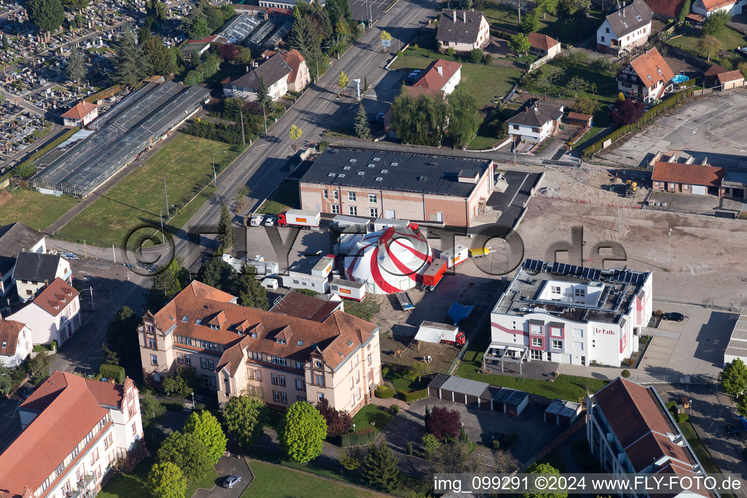 Wissembourg dans le département Bas Rhin, France hors des airs