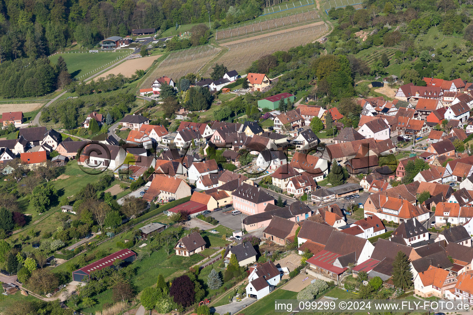 Rott dans le département Bas Rhin, France du point de vue du drone