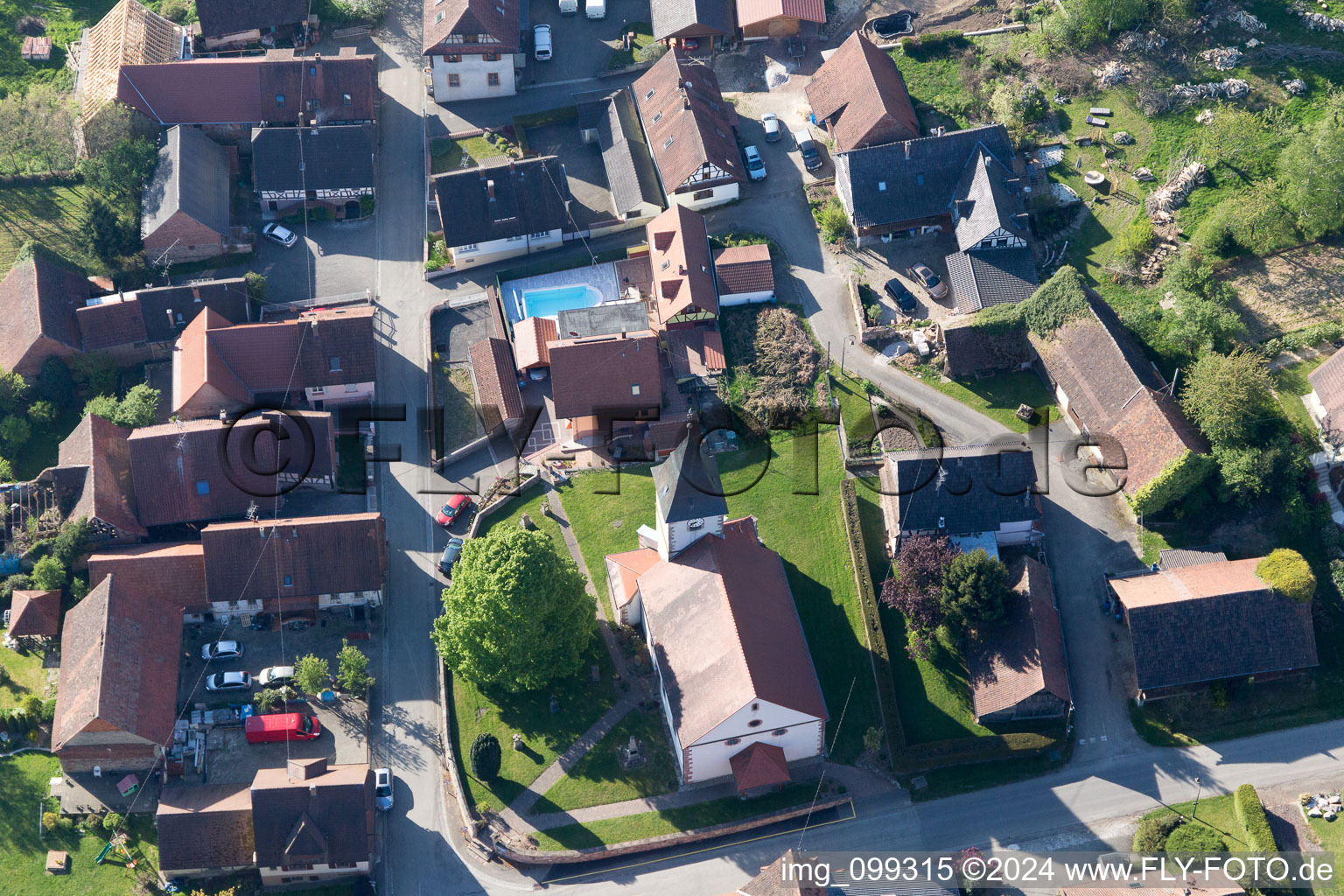 Vue oblique de Cleebourg dans le département Bas Rhin, France