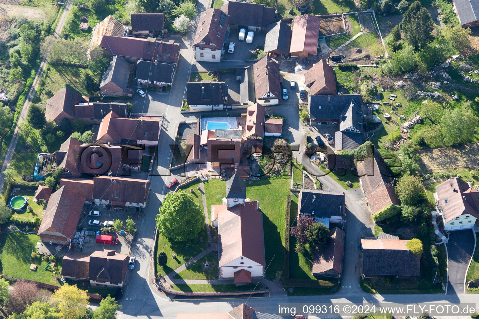 Cleebourg dans le département Bas Rhin, France d'en haut