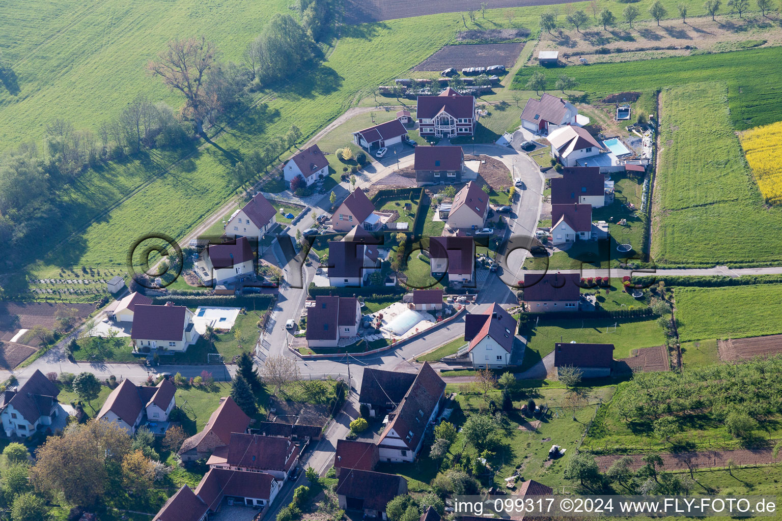 Cleebourg dans le département Bas Rhin, France hors des airs