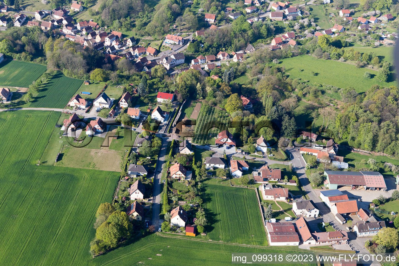 Vue oblique de Drachenbronn-Birlenbach dans le département Bas Rhin, France