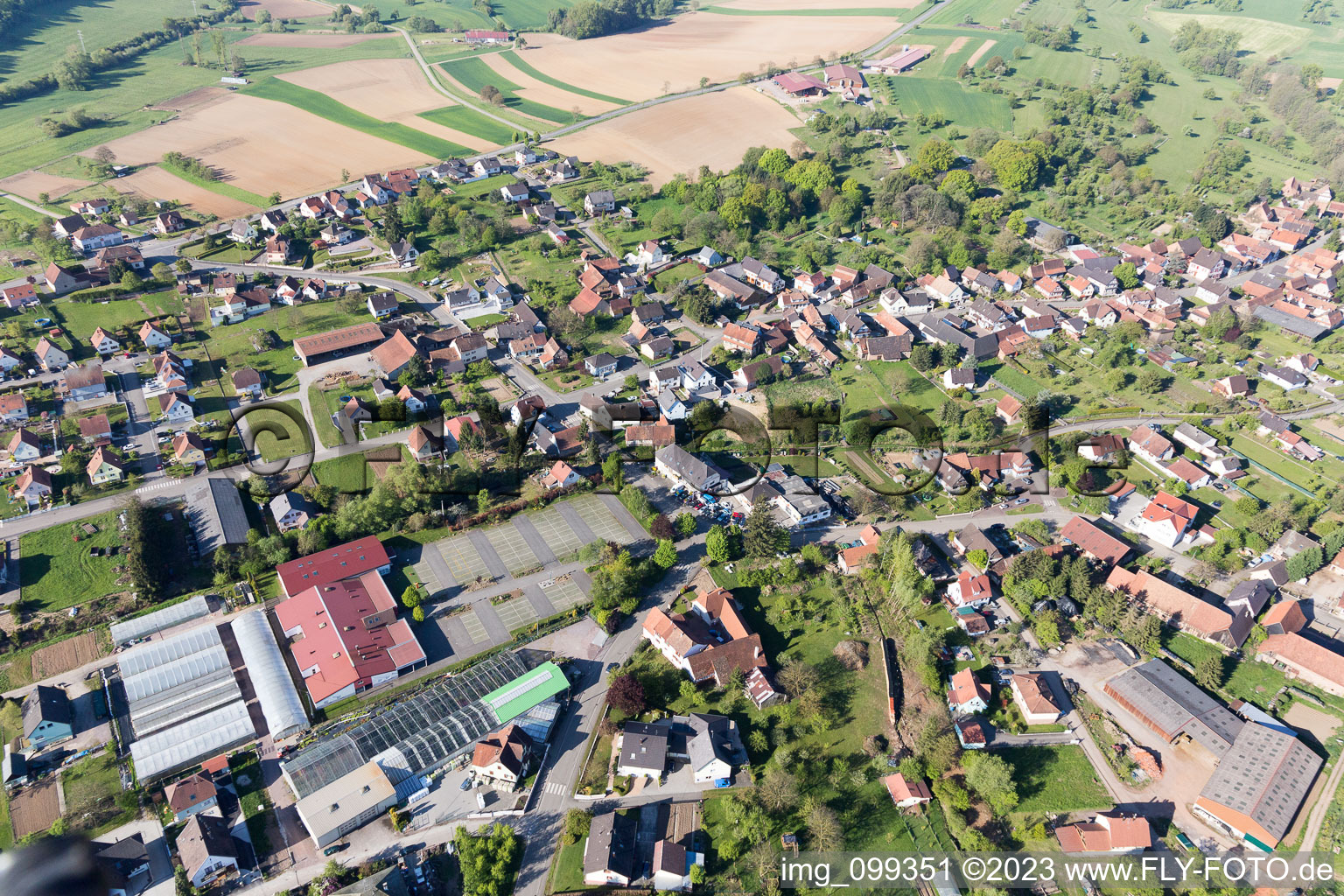 Image drone de Preuschdorf dans le département Bas Rhin, France