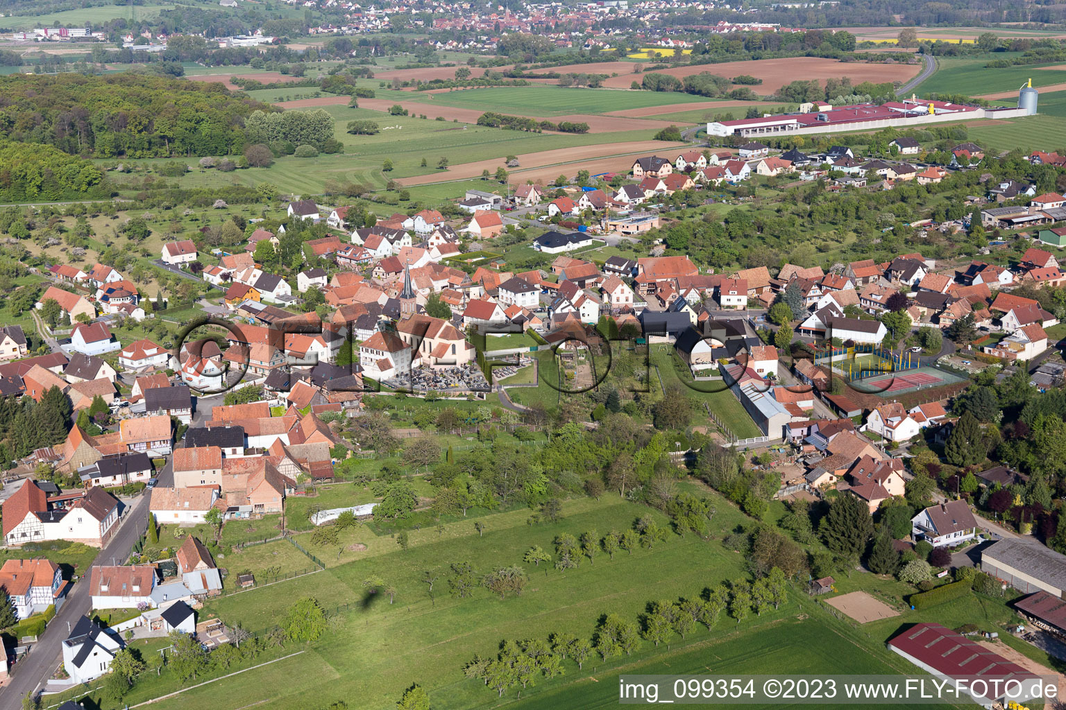 Photographie aérienne de Dieffenbach-lès-Wœrth dans le département Bas Rhin, France