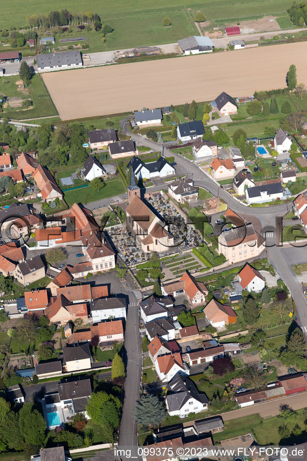 Eschbach dans le département Bas Rhin, France vue du ciel