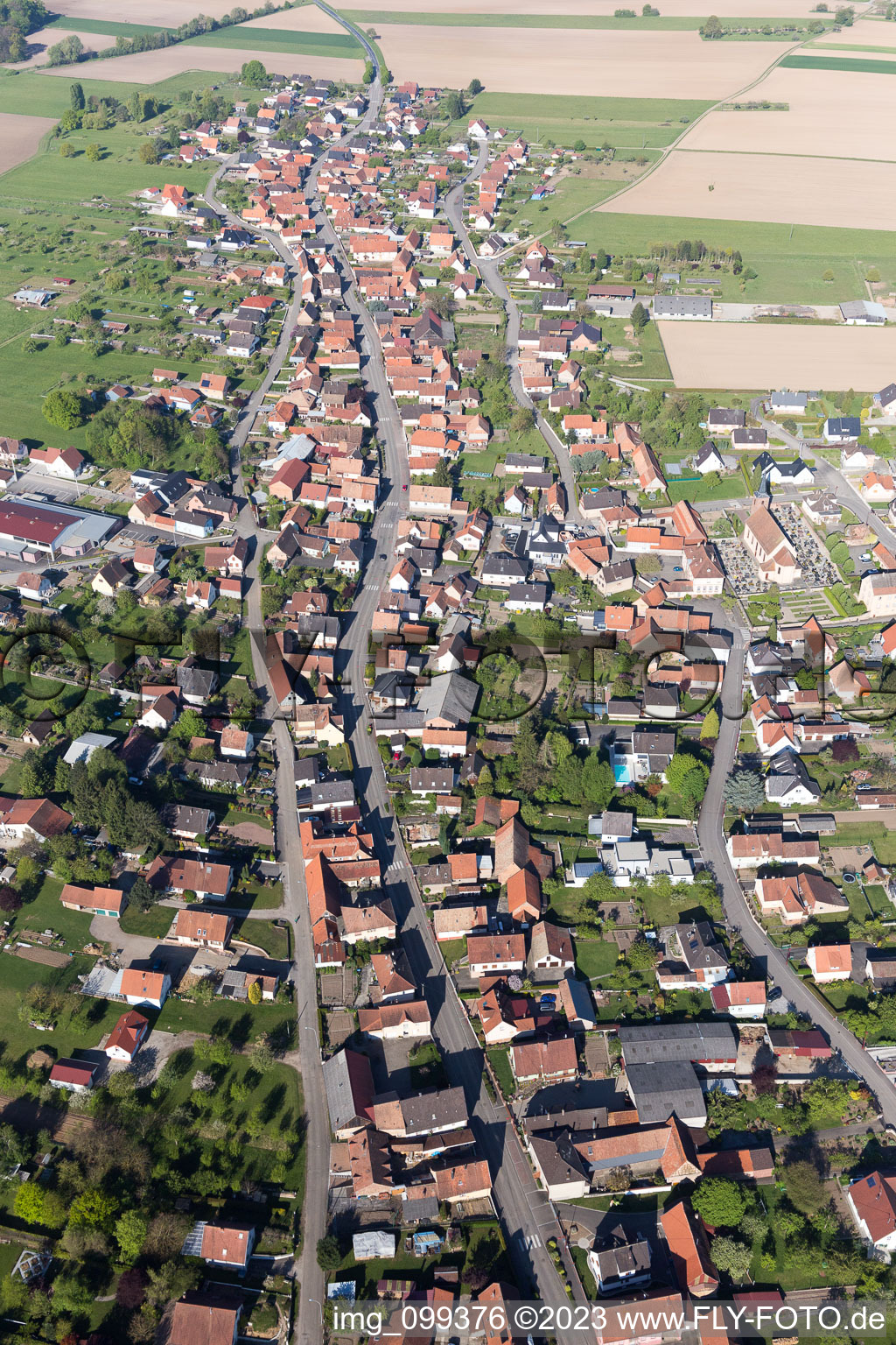 Enregistrement par drone de Eschbach dans le département Bas Rhin, France