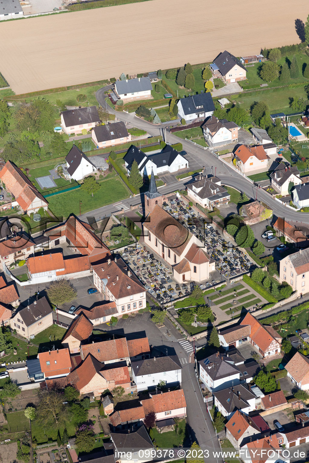 Eschbach dans le département Bas Rhin, France d'un drone