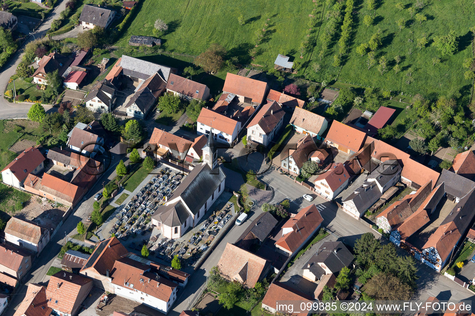 Forstheim dans le département Bas Rhin, France hors des airs