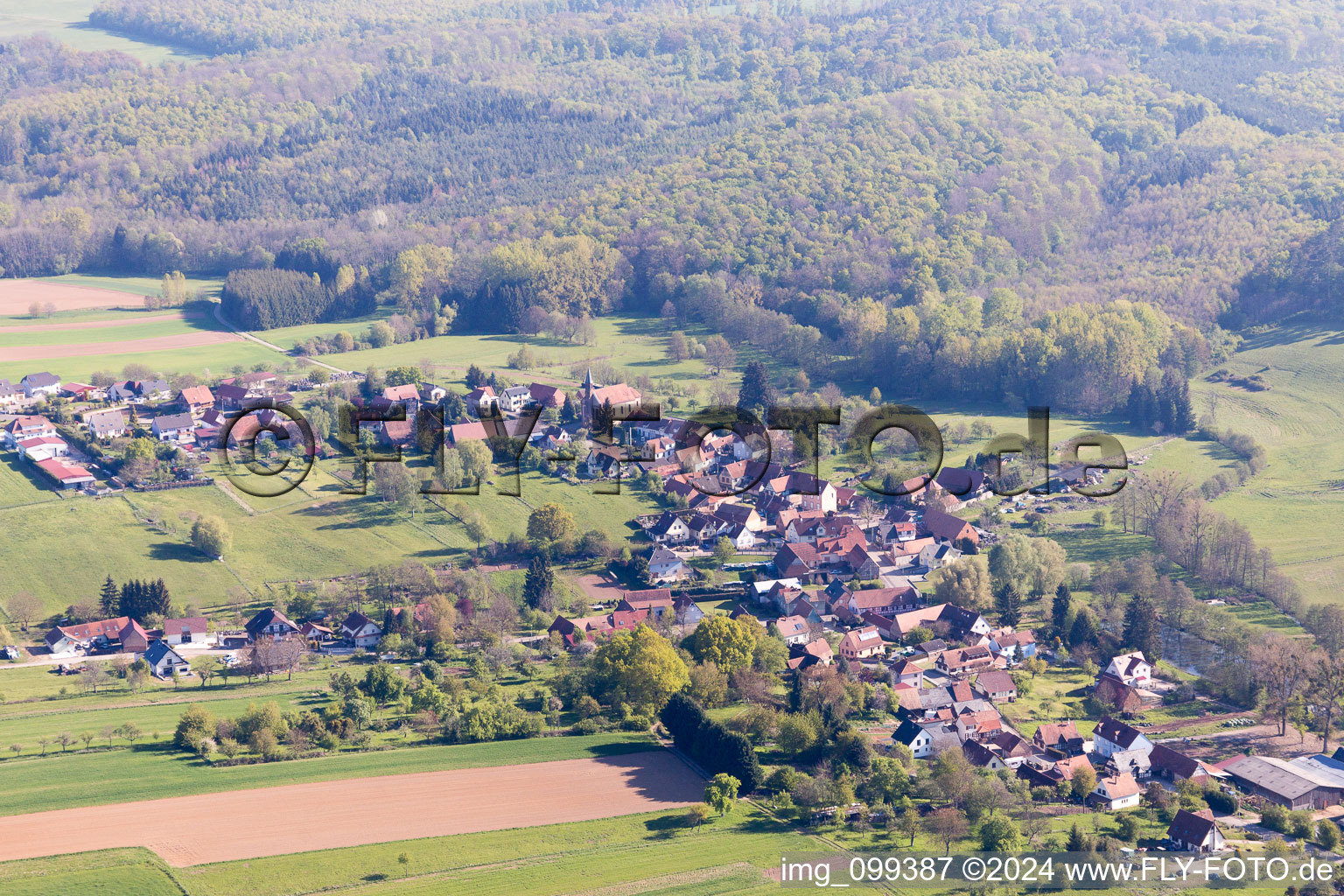 Forstheim dans le département Bas Rhin, France vue d'en haut