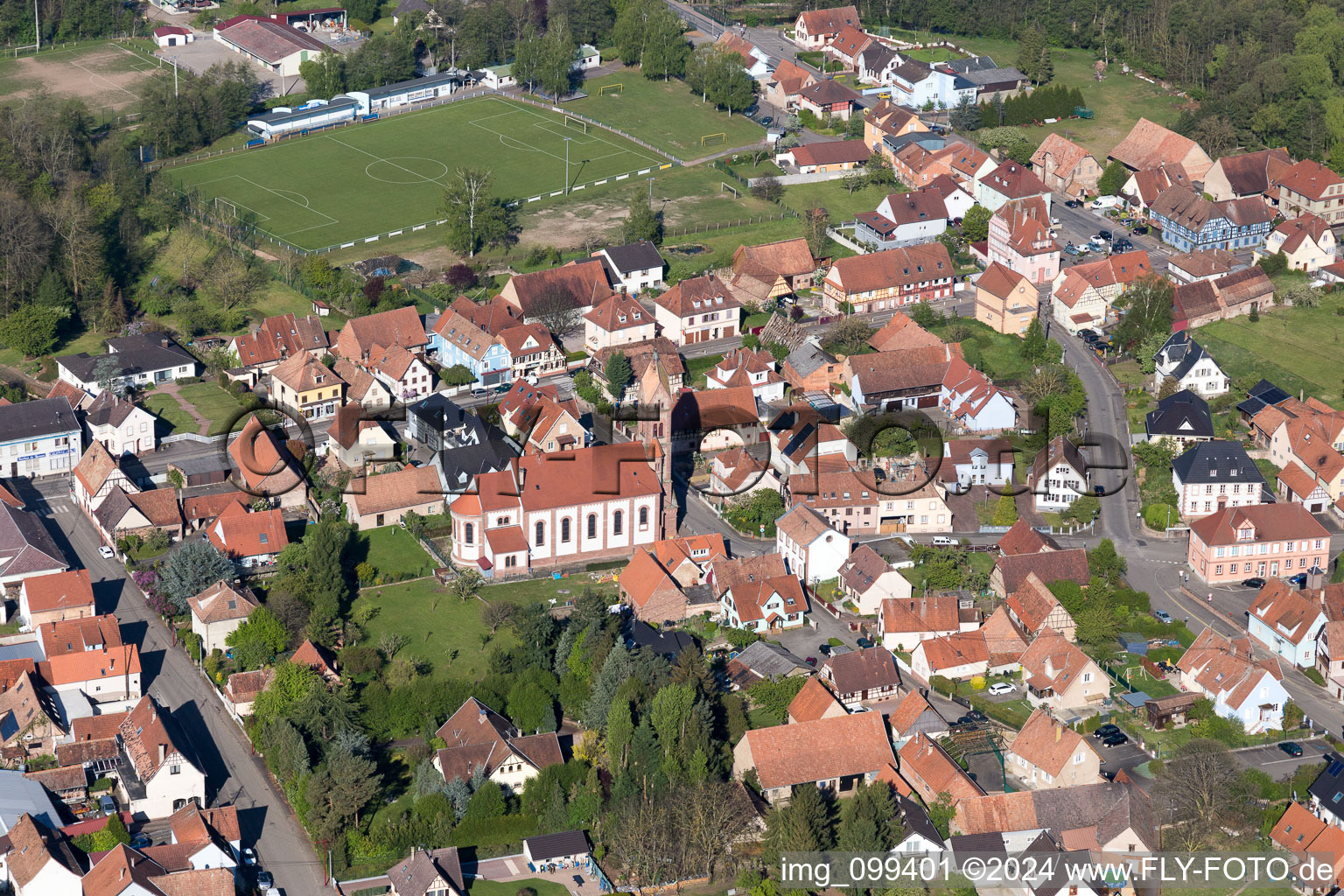 Gundershoffen dans le département Bas Rhin, France d'en haut