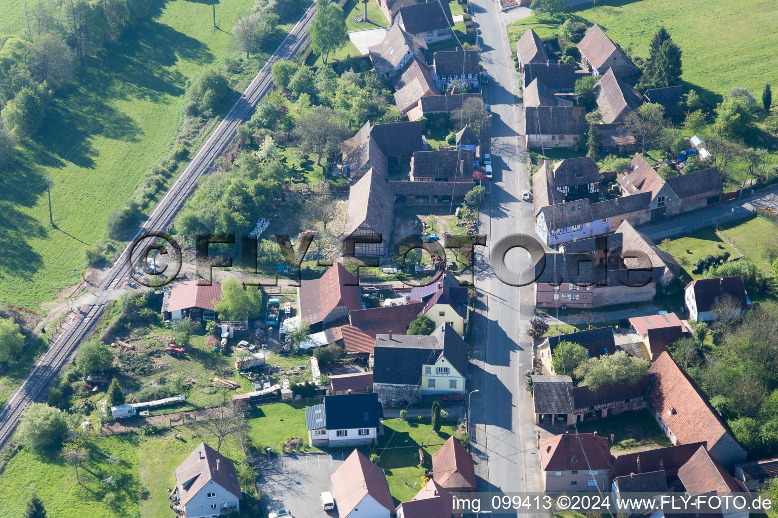 Uttenhoffen dans le département Bas Rhin, France d'en haut