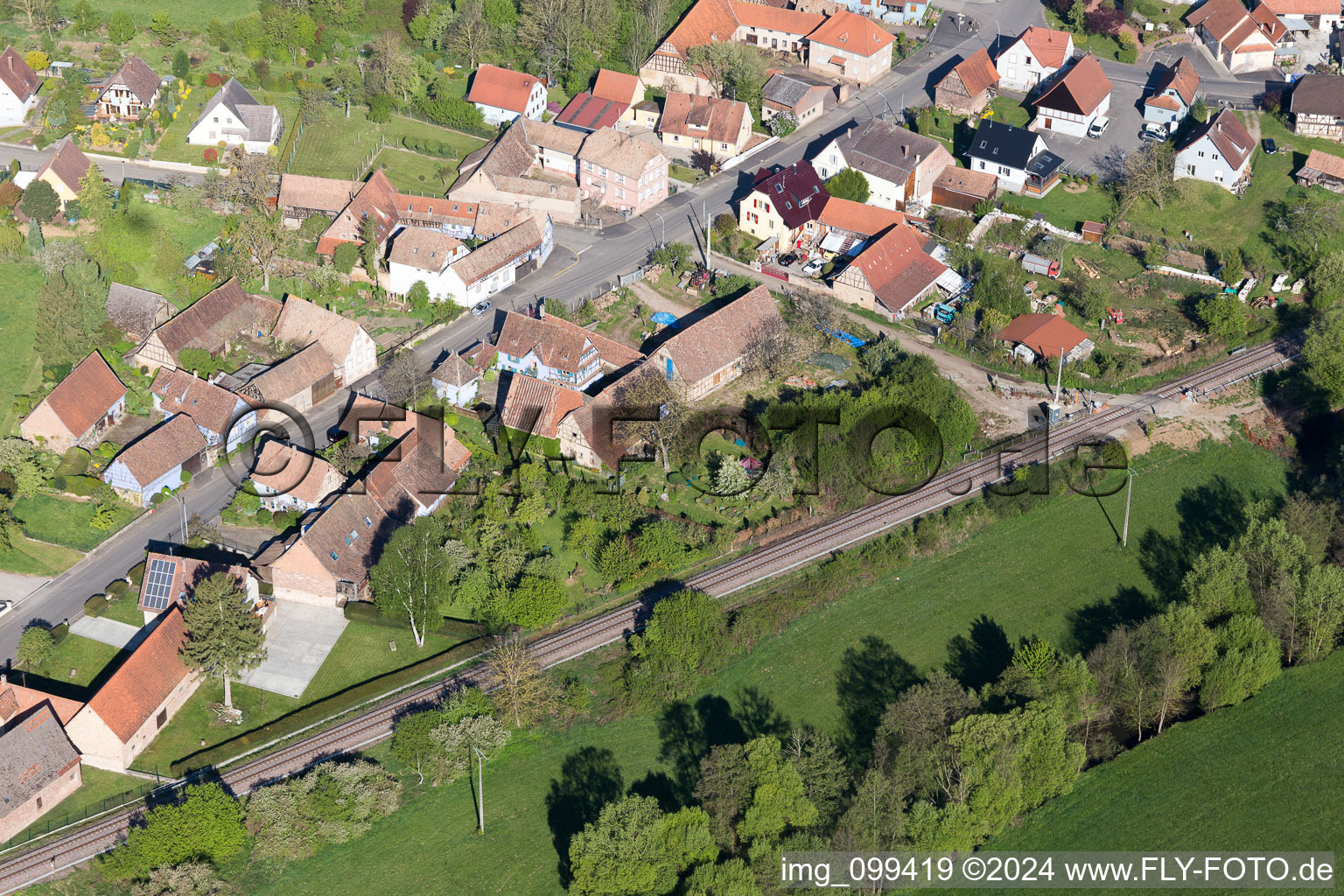 Uttenhoffen dans le département Bas Rhin, France vue du ciel