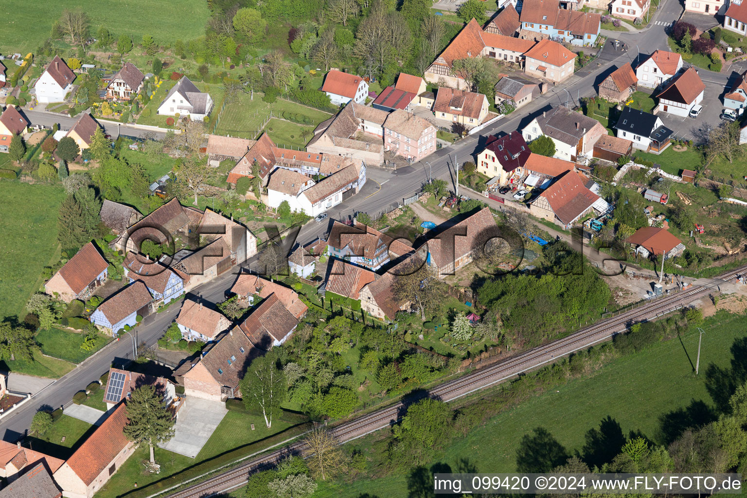 Enregistrement par drone de Uttenhoffen dans le département Bas Rhin, France