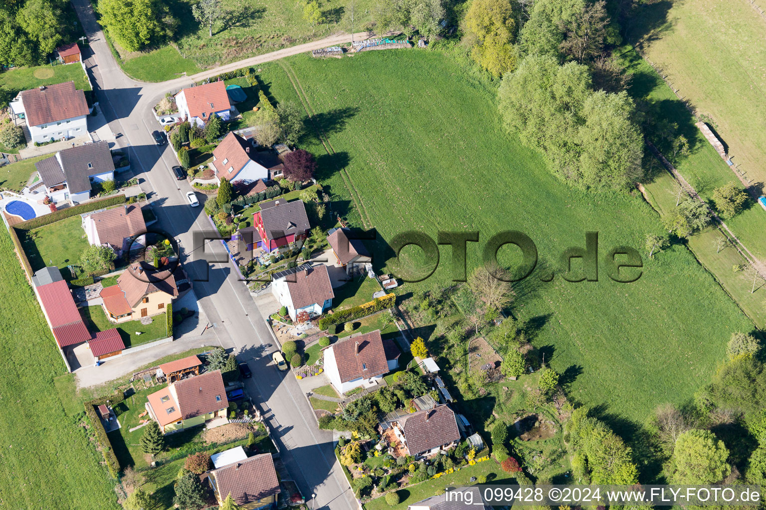 Vue oblique de Uttenhoffen dans le département Bas Rhin, France