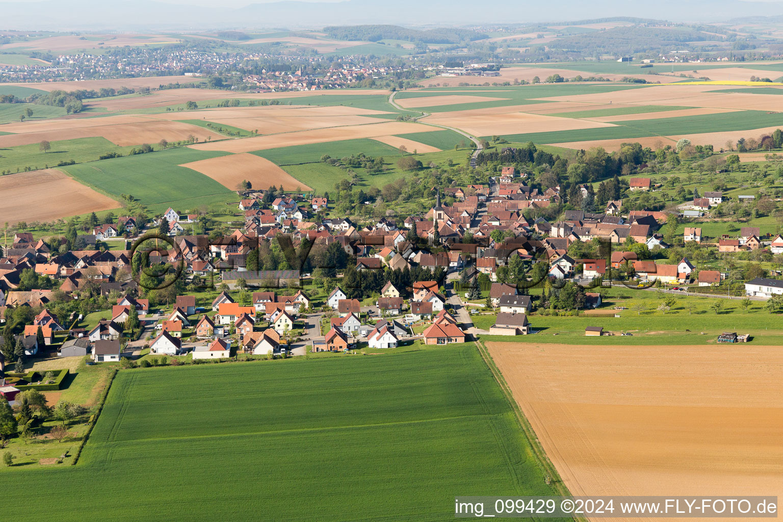 Uttenhoffen dans le département Bas Rhin, France d'en haut