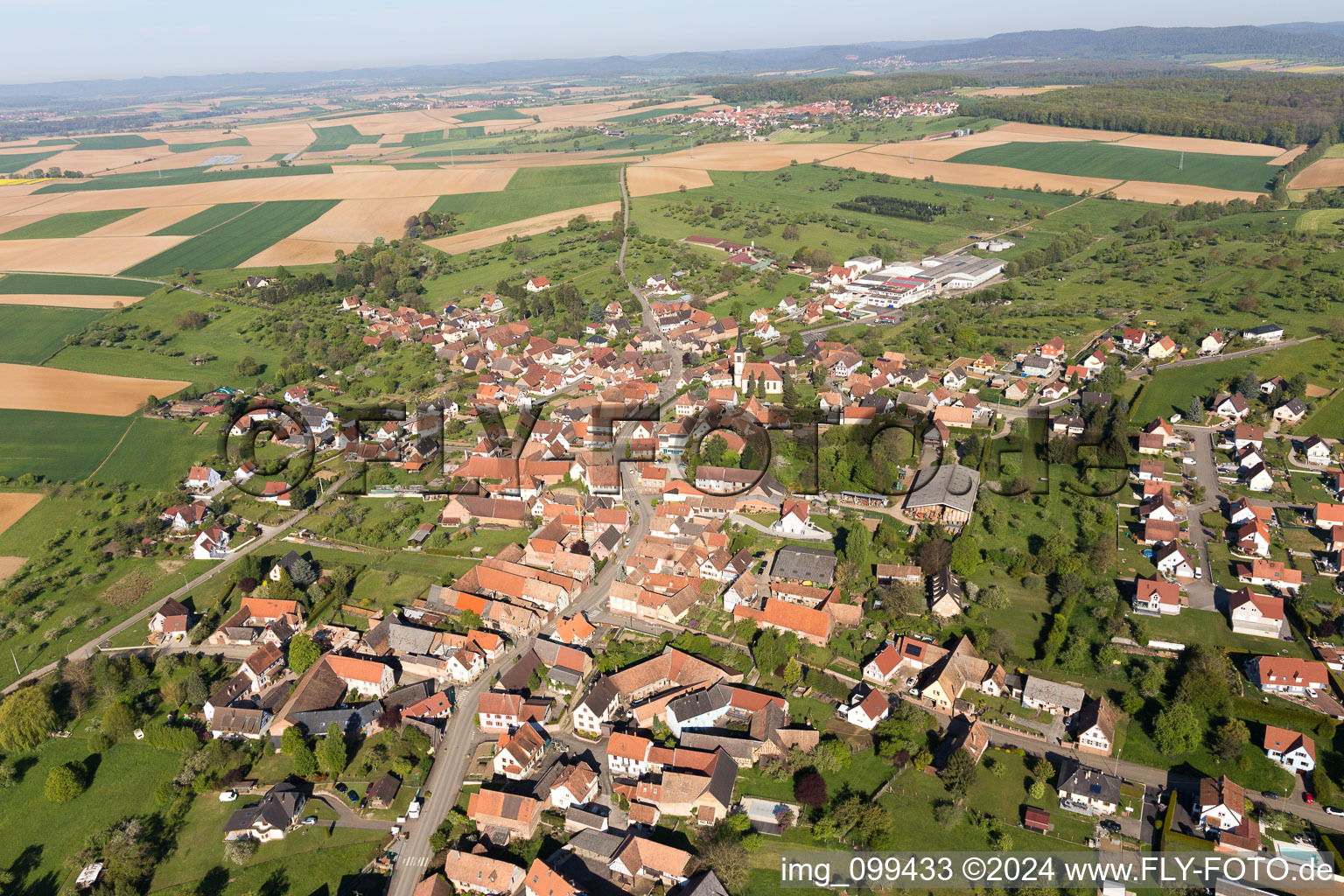 Photographie aérienne de Mietesheim dans le département Bas Rhin, France