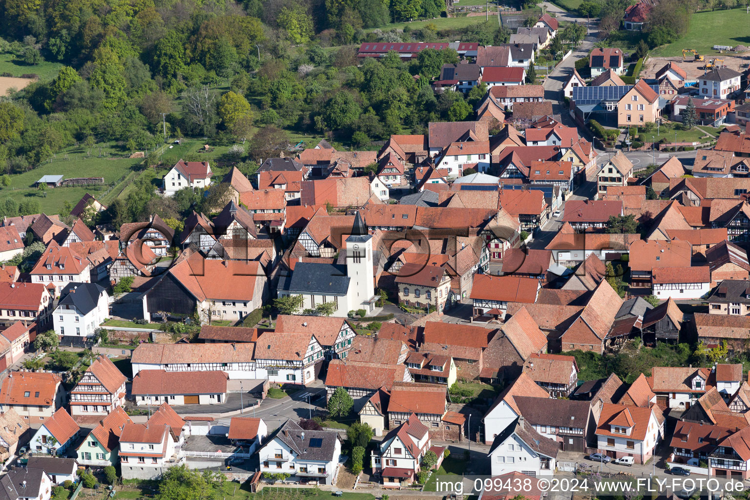 Vue aérienne de Engwiller dans le département Bas Rhin, France