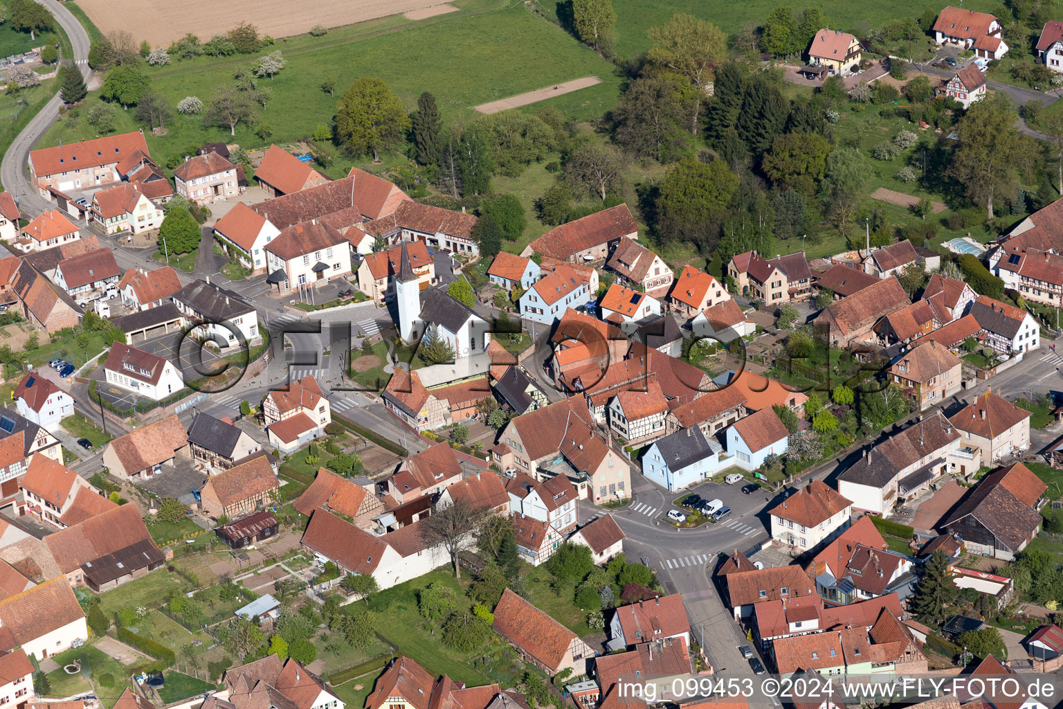 Vue aérienne de Mulhausen dans le département Bas Rhin, France