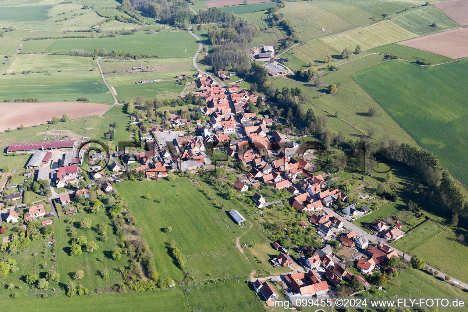 Vue oblique de Mulhausen dans le département Bas Rhin, France