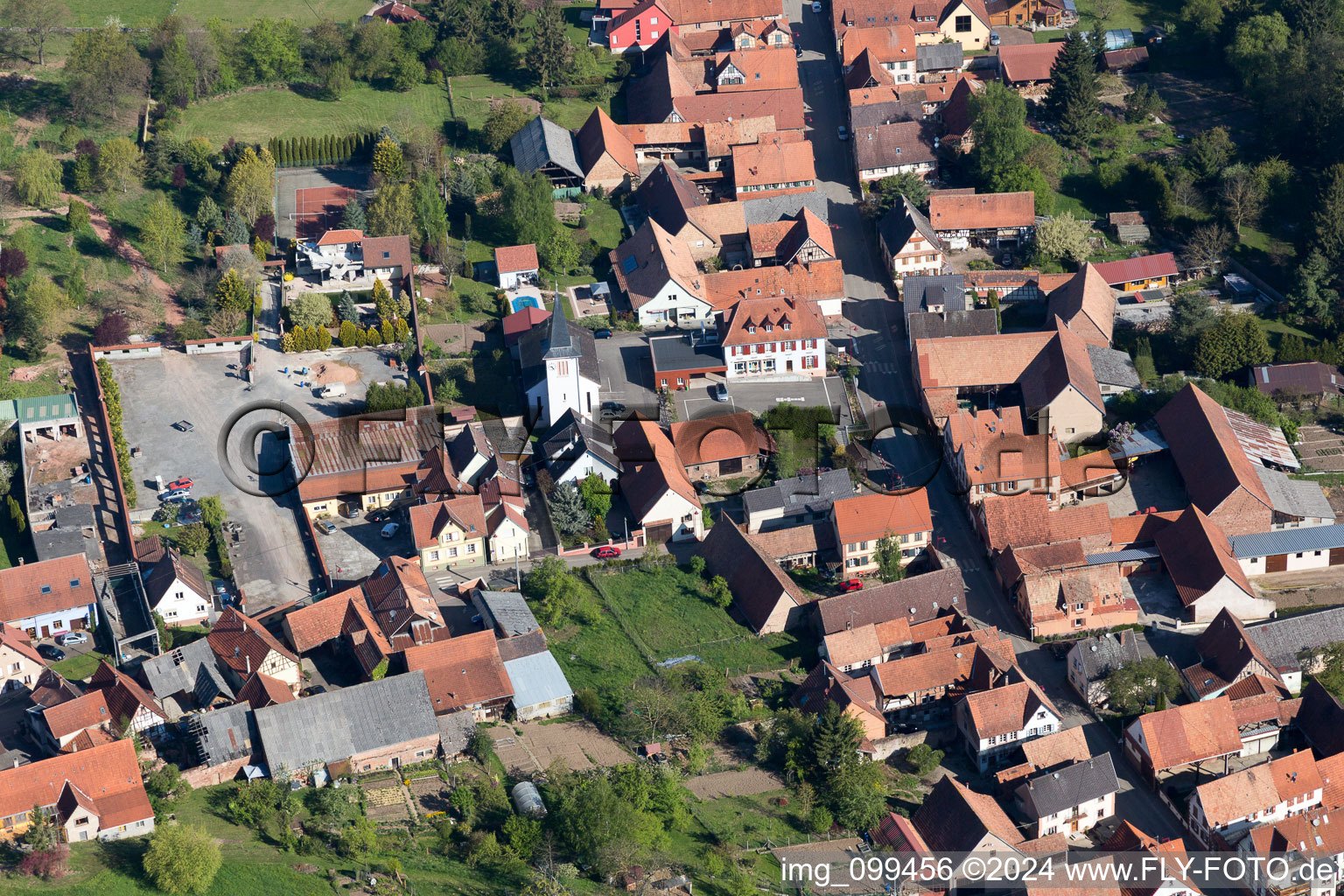 Vue oblique de Bischholtz dans le département Bas Rhin, France