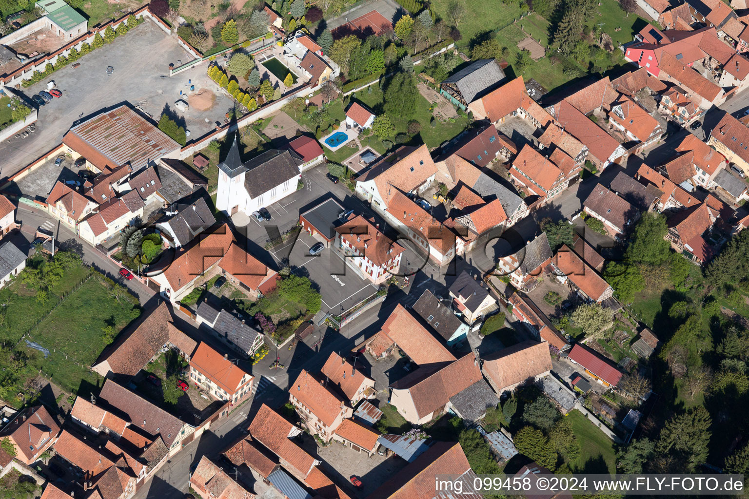 Bischholtz dans le département Bas Rhin, France hors des airs