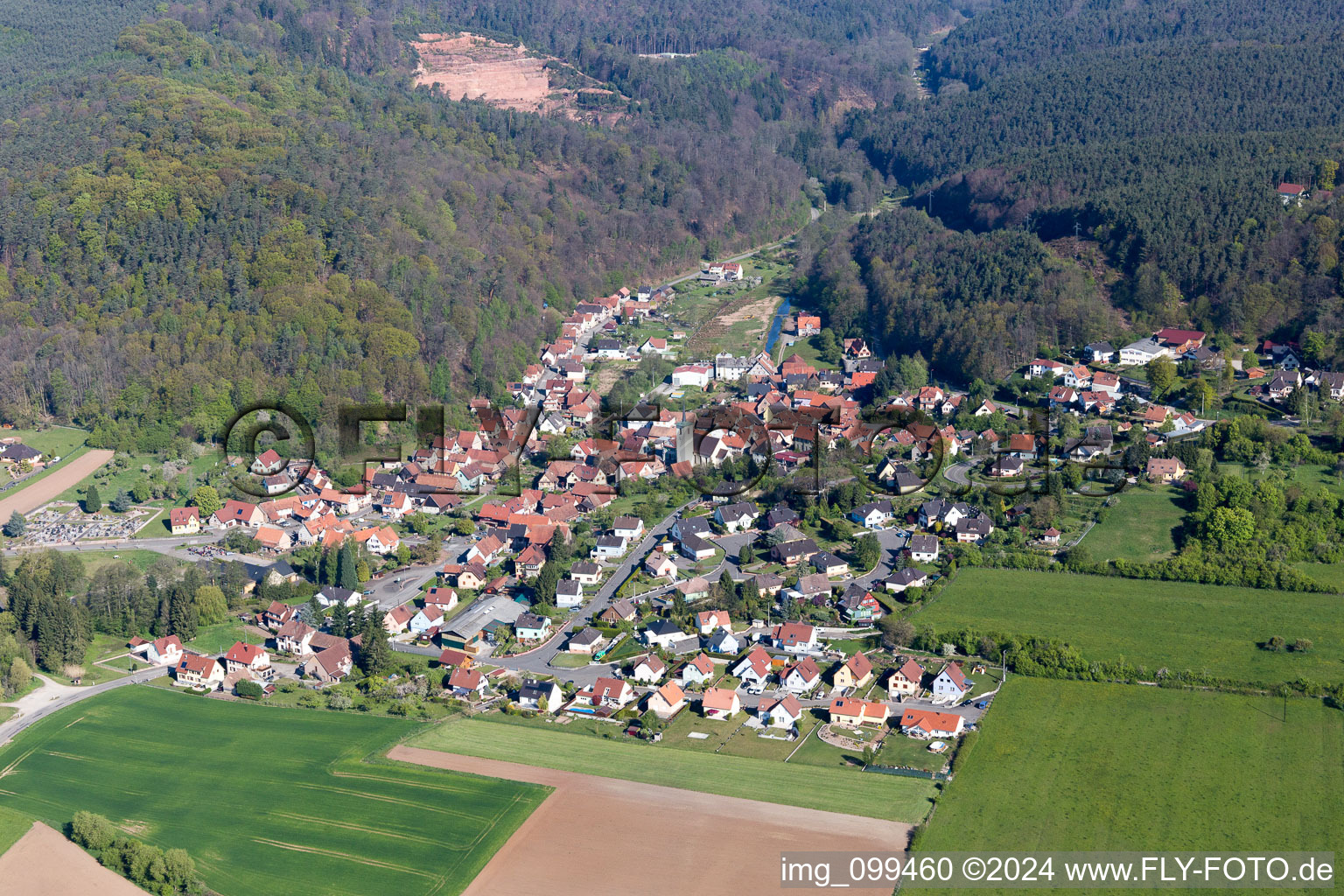 Offwiller dans le département Bas Rhin, France hors des airs