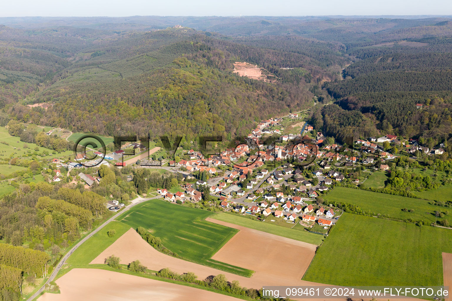 Offwiller dans le département Bas Rhin, France vue d'en haut