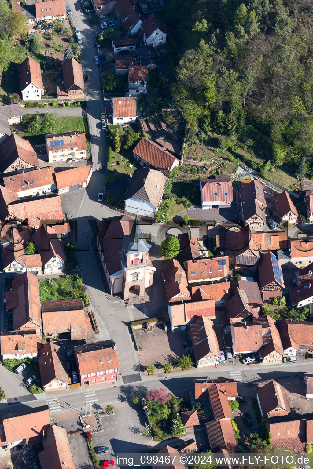 Offwiller dans le département Bas Rhin, France vue du ciel