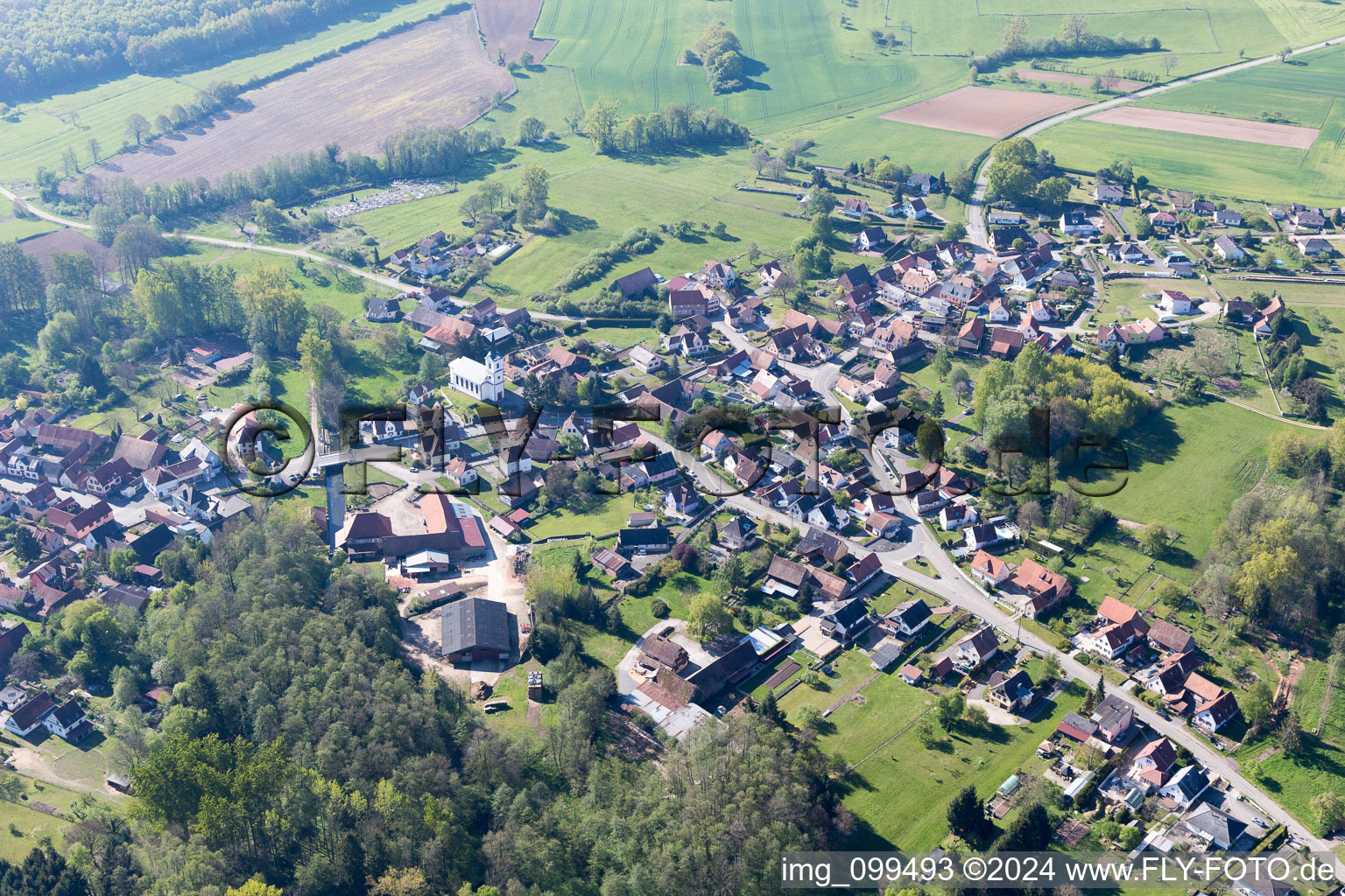 Gumbrechtshoffen dans le département Bas Rhin, France d'en haut