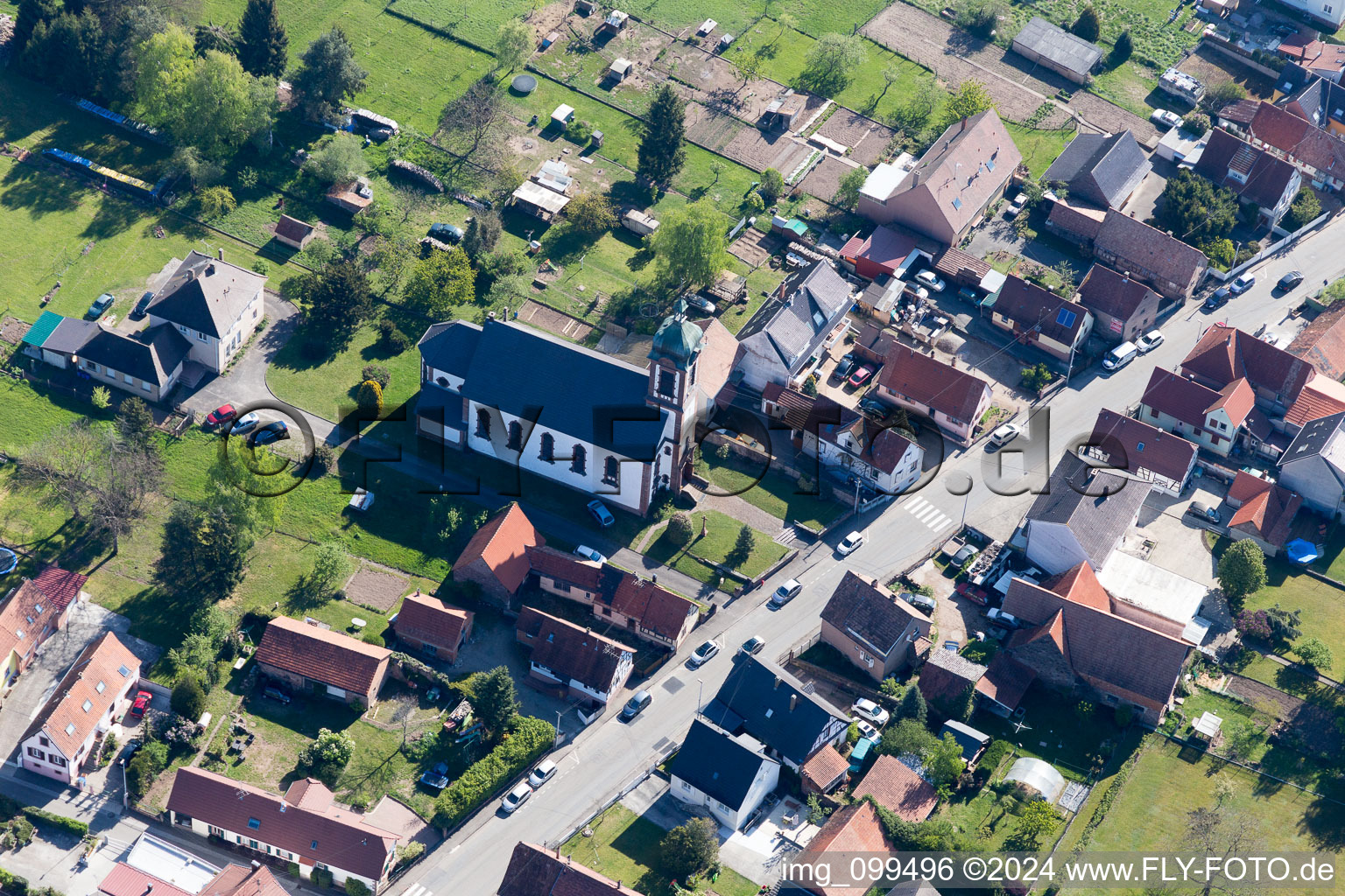 Gumbrechtshoffen dans le département Bas Rhin, France depuis l'avion