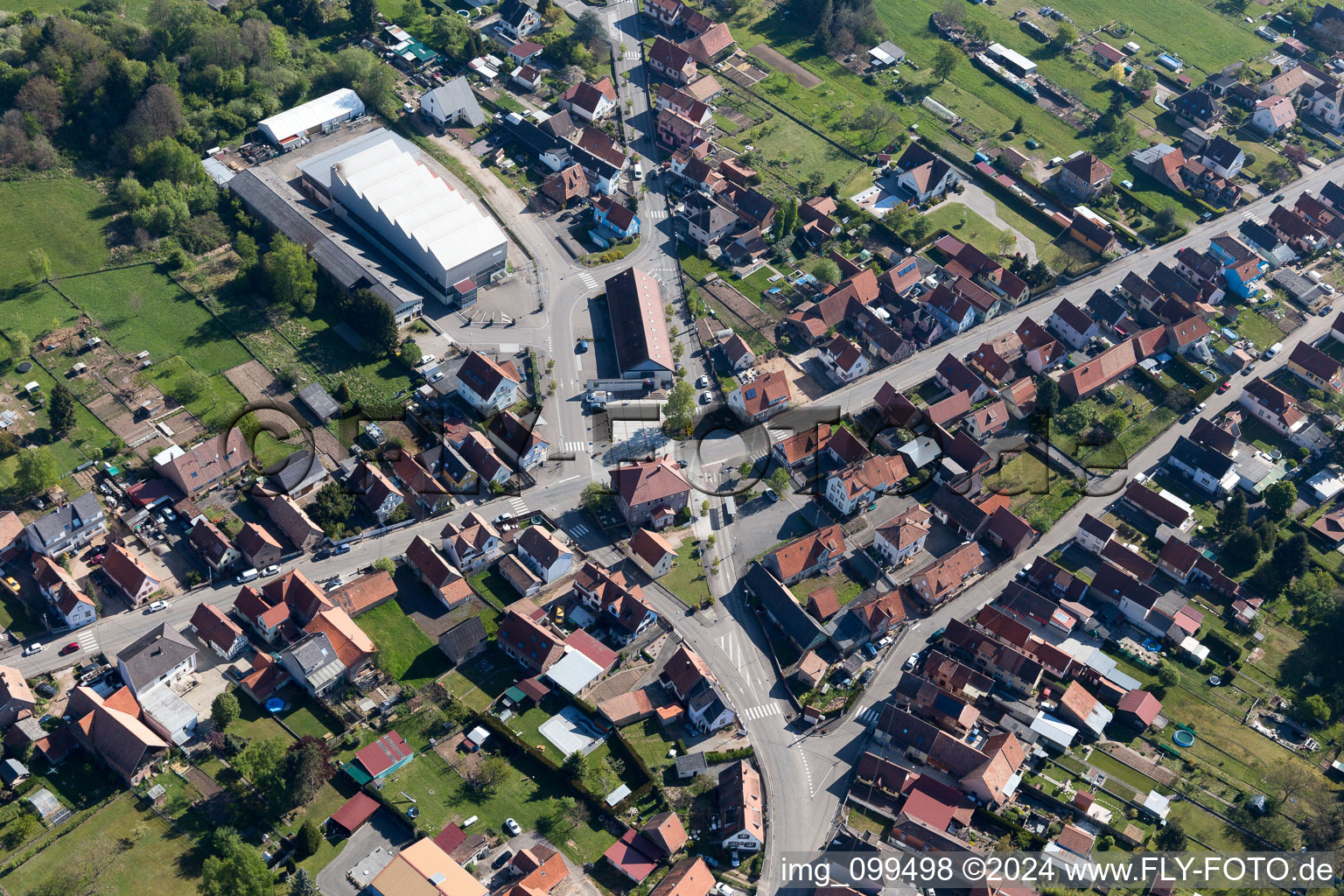 Gumbrechtshoffen dans le département Bas Rhin, France vue du ciel