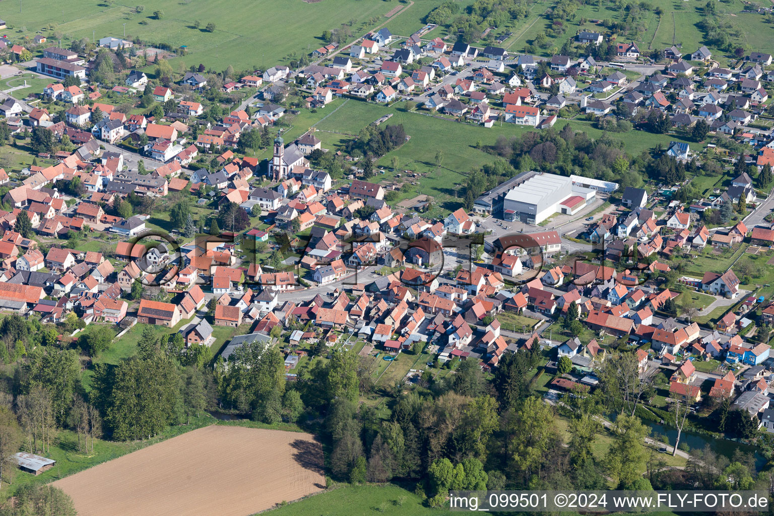 Uttenhoffen dans le département Bas Rhin, France vue d'en haut