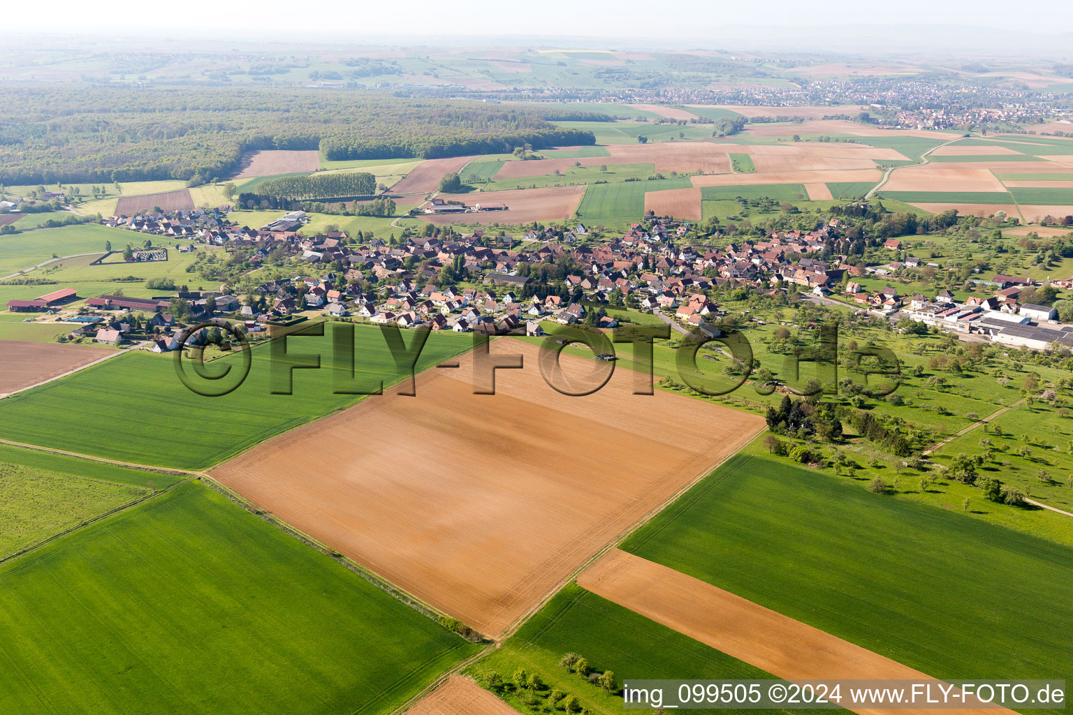 Uttenhoffen dans le département Bas Rhin, France vue du ciel