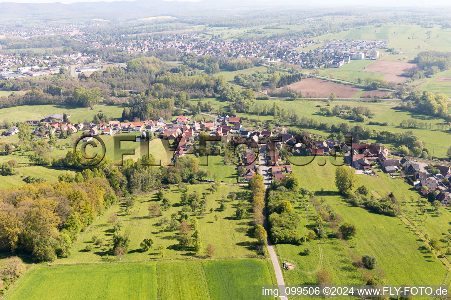 Enregistrement par drone de Uttenhoffen dans le département Bas Rhin, France