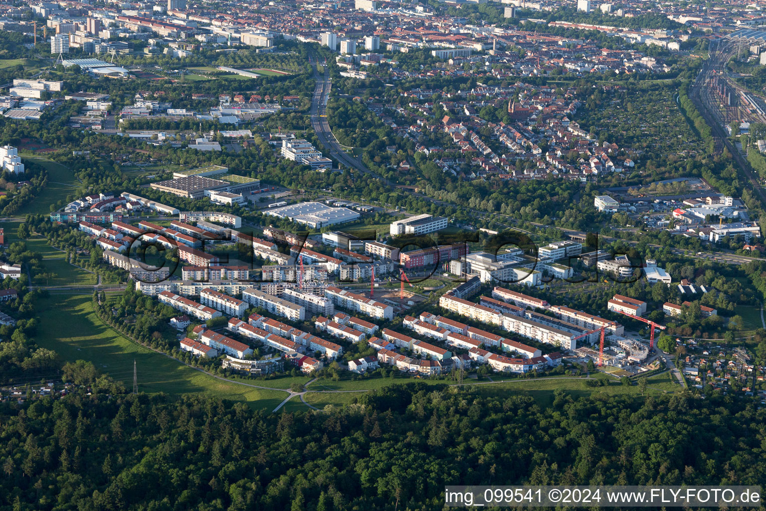 Quartier Oberreut in Karlsruhe dans le département Bade-Wurtemberg, Allemagne hors des airs