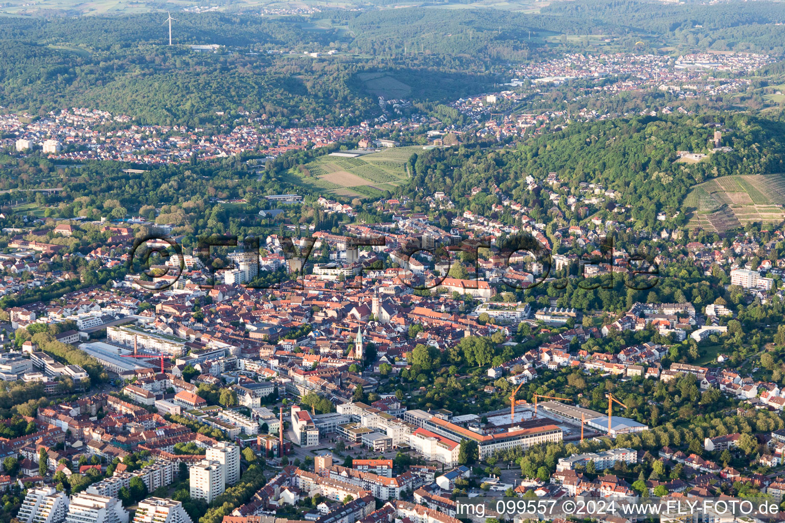 Vue d'oiseau de Quartier Durlach in Karlsruhe dans le département Bade-Wurtemberg, Allemagne