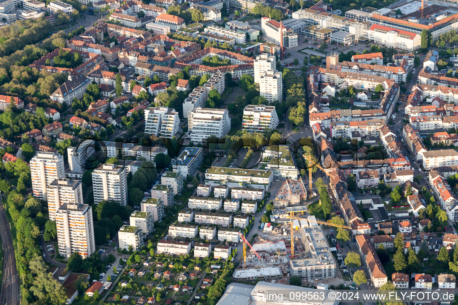 Photographie aérienne de Killisfeldstr à le quartier Durlach in Karlsruhe dans le département Bade-Wurtemberg, Allemagne