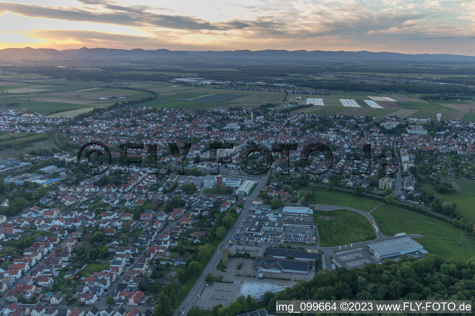 Enregistrement par drone de Kandel dans le département Rhénanie-Palatinat, Allemagne