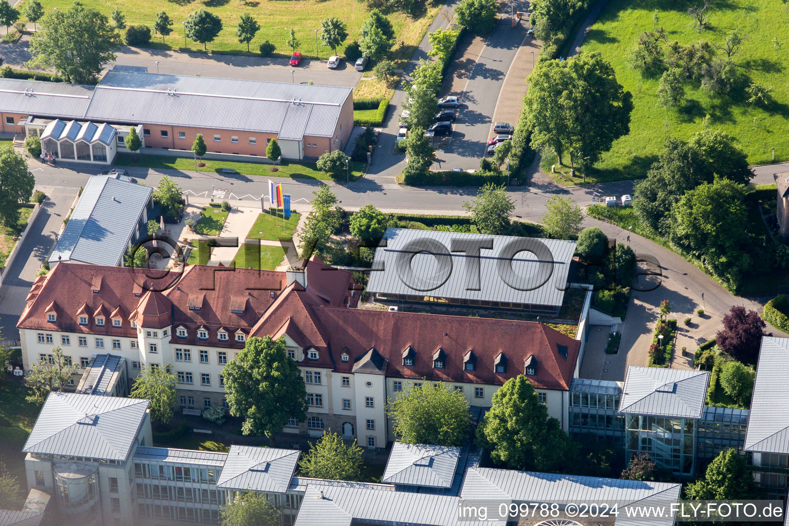 Vue aérienne de École de musique municipale de la Kettenstrasse à Bamberg dans le département Bavière, Allemagne