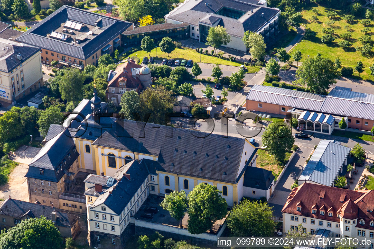 Vue aérienne de École de musique municipale de la Kettenstrasse à Bamberg dans le département Bavière, Allemagne