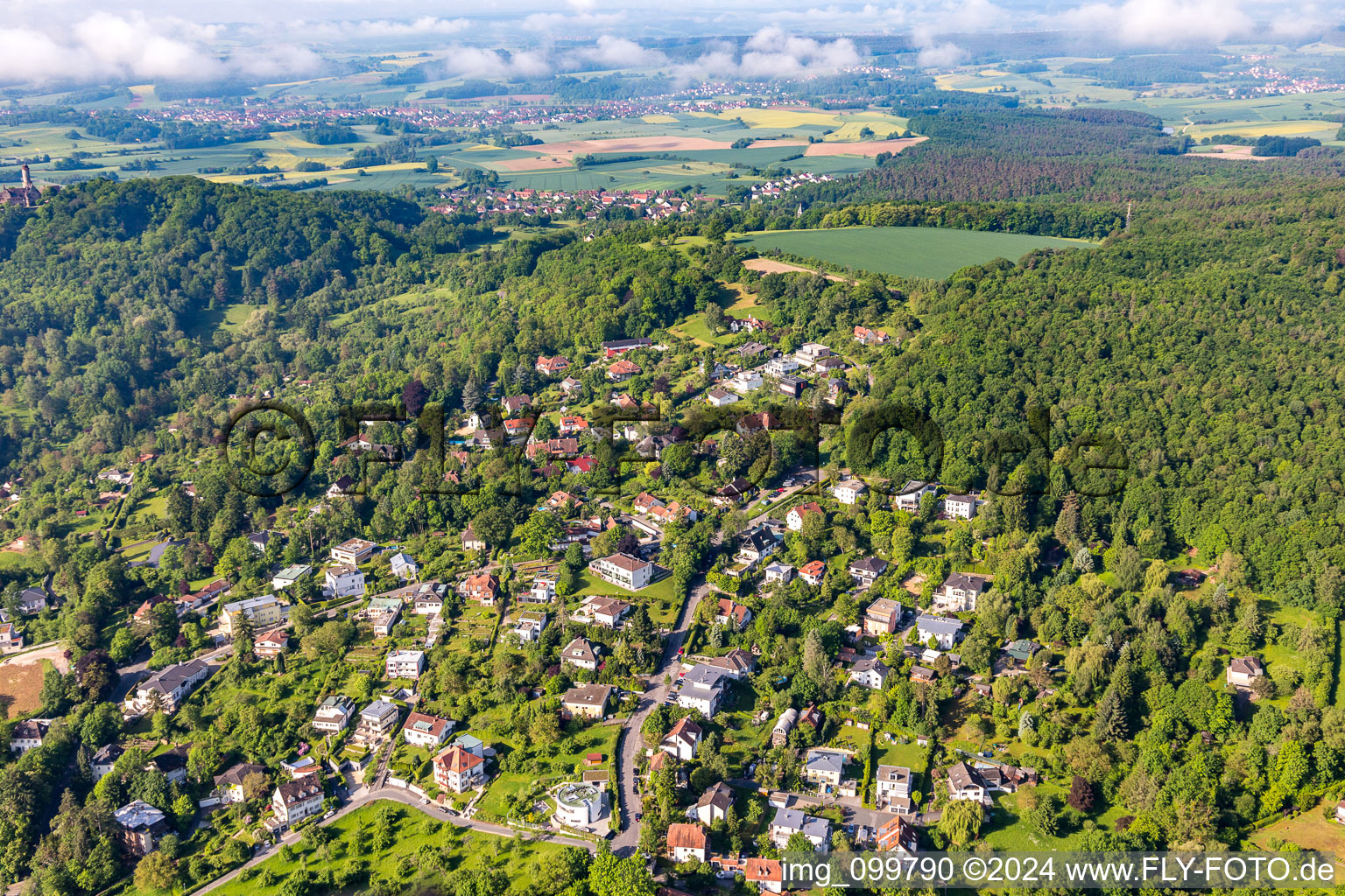 Vue aérienne de Chemin de la Création, Le Château de Montagne à Bamberg dans le département Bavière, Allemagne