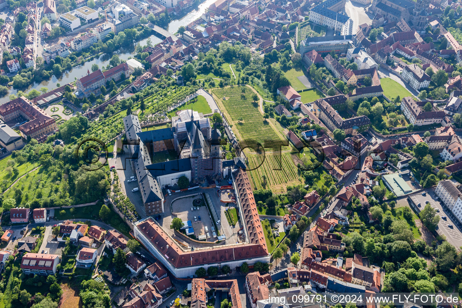 Vue aérienne de Monastère de Michaelsberg à Bamberg dans le département Bavière, Allemagne