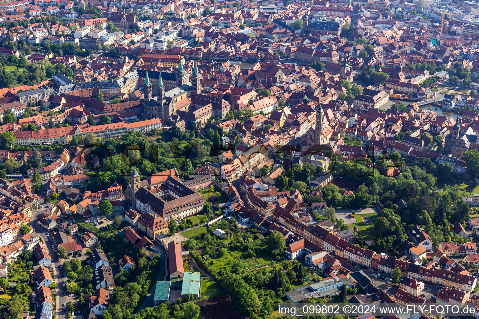 Vue aérienne de Thérésianum à Bamberg dans le département Bavière, Allemagne